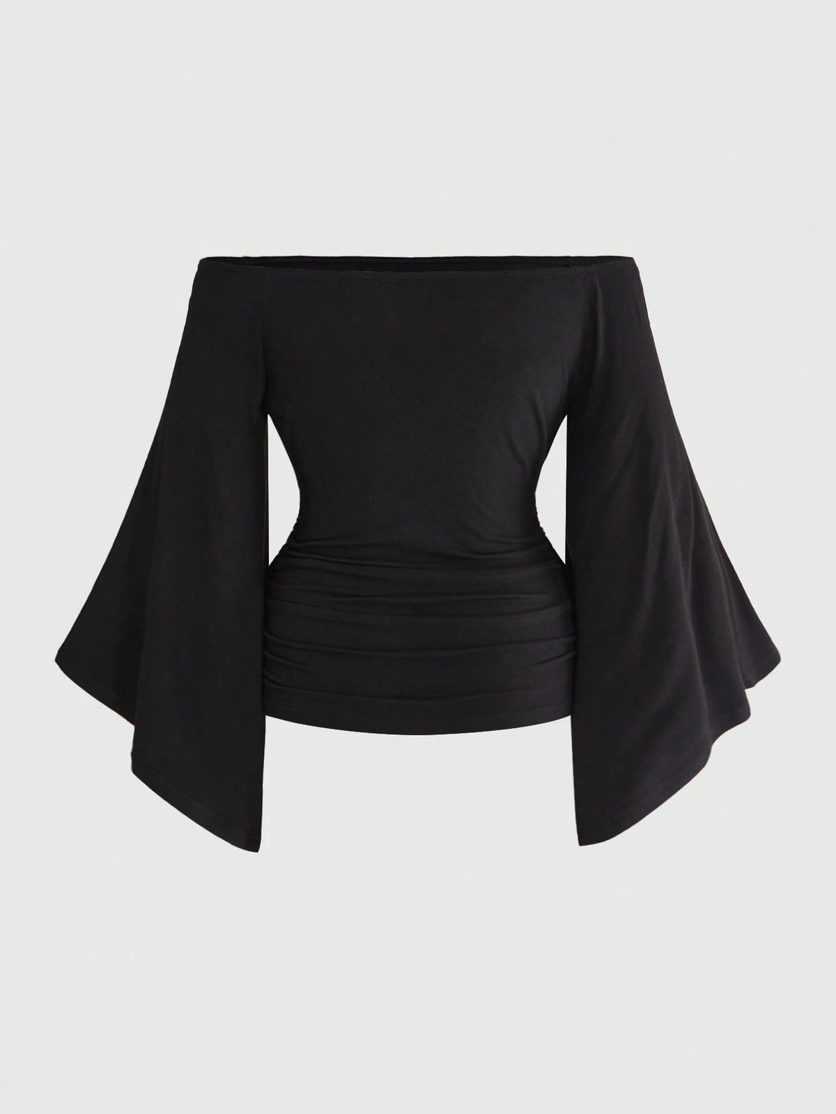 ROMWE Gothic Iris Wing Rhinestone Letter Print Asymmetrical Sleeve Plus Size Women's Top, Off-Shoulder Women's Top Fall