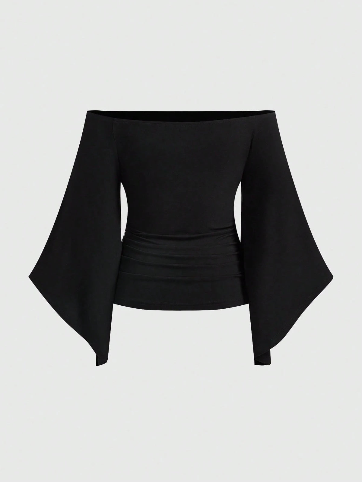 ROMWE Gothic Iris Wing Rhinestone Letter Print Asymmetrical Sleeve Plus Size Women's Top, Off-Shoulder Women's Top Fall