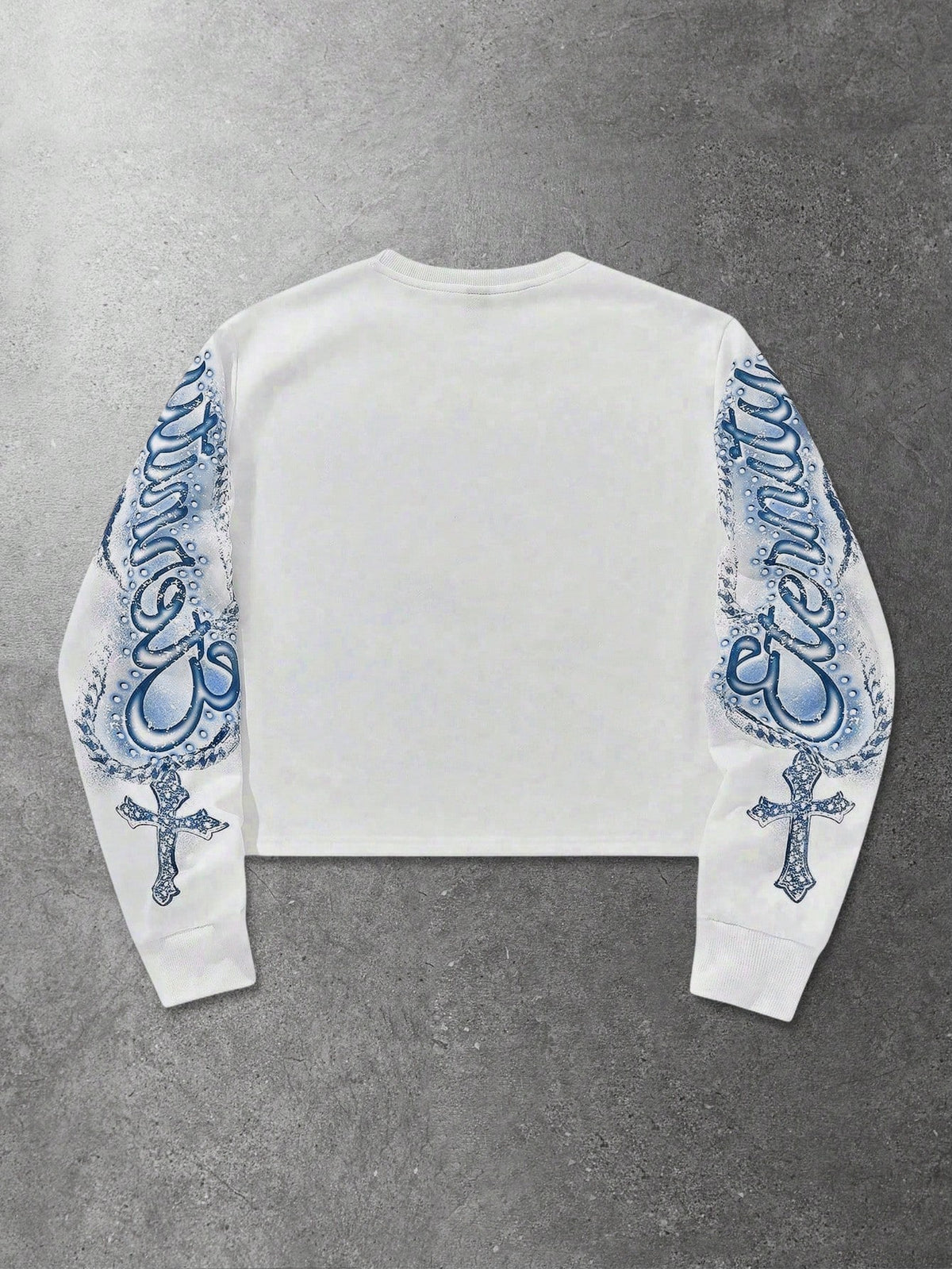 ROMWE MEN Street Life Men's Letter & Angel Graphic Print Crew Neck Pullover Sweatshirt