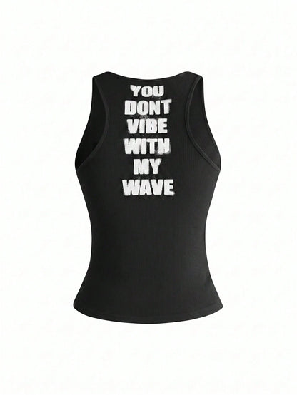 ROMWE Y2K Abby Letter Slogan Graphic Print Women Tank Top