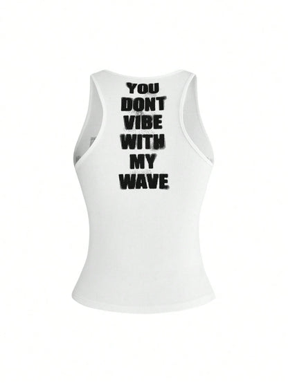 ROMWE Y2K Abby Letter Slogan Graphic Print Women Tank Top