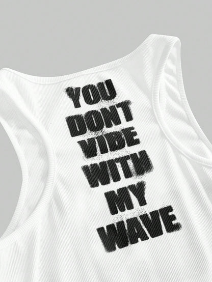 ROMWE Y2K Abby Letter Slogan Graphic Print Women Tank Top
