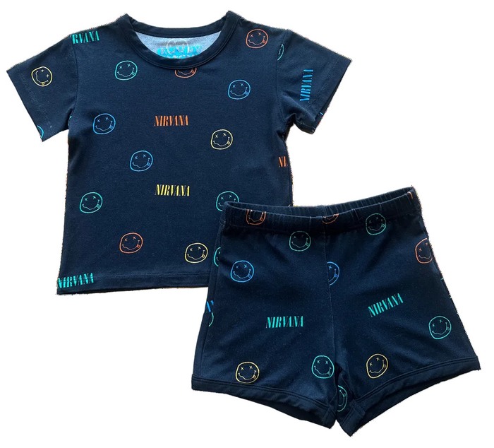 Rowdy Sprout - Nirvana Pookster Printed Short Set (Final Sale)