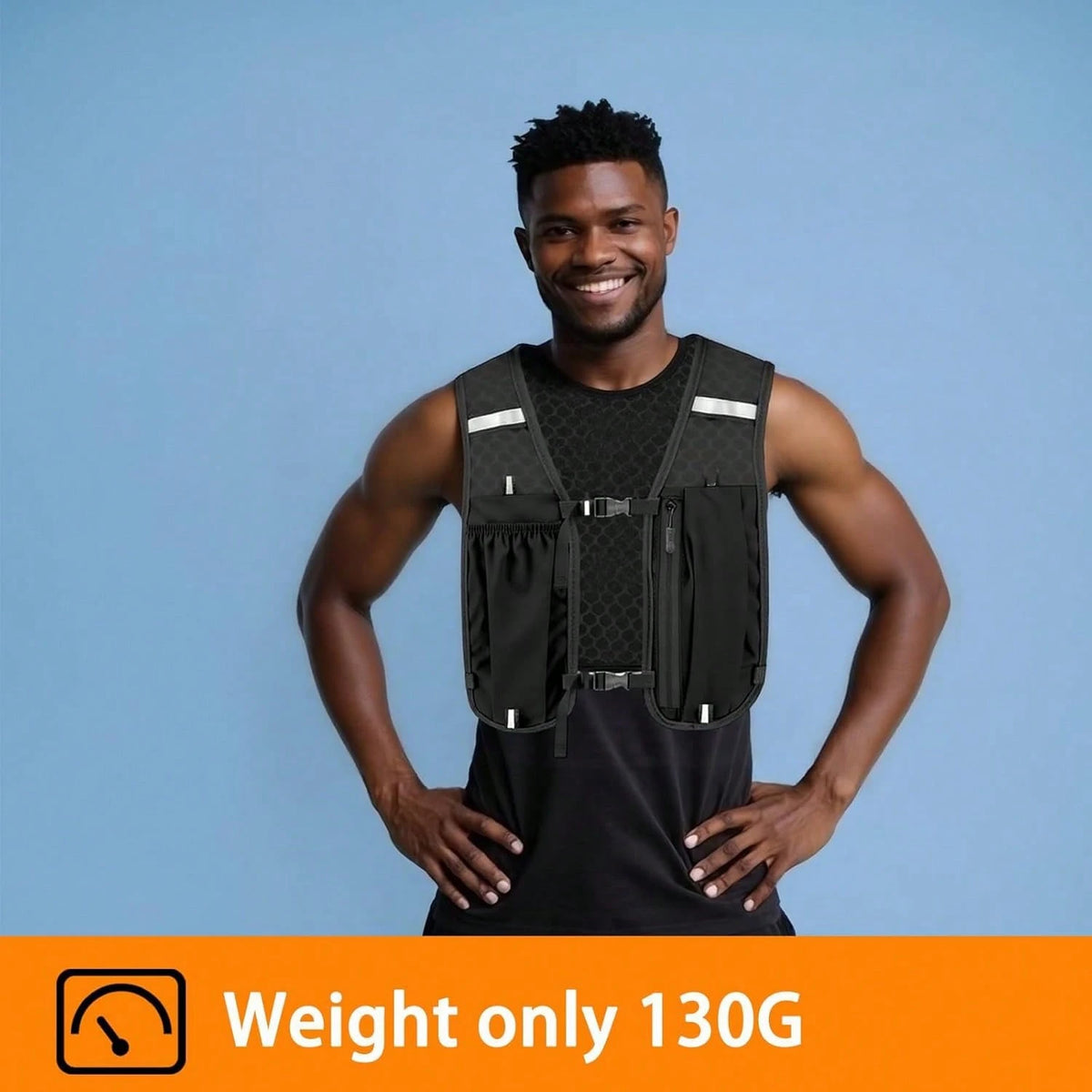 Running Vest Women Men, Black Lightweight Breathable Hydration Backpack With Adjustable Chest Straps, Reflective Running Backpack For Phone, Running, Cycling, Hiking, Trail
