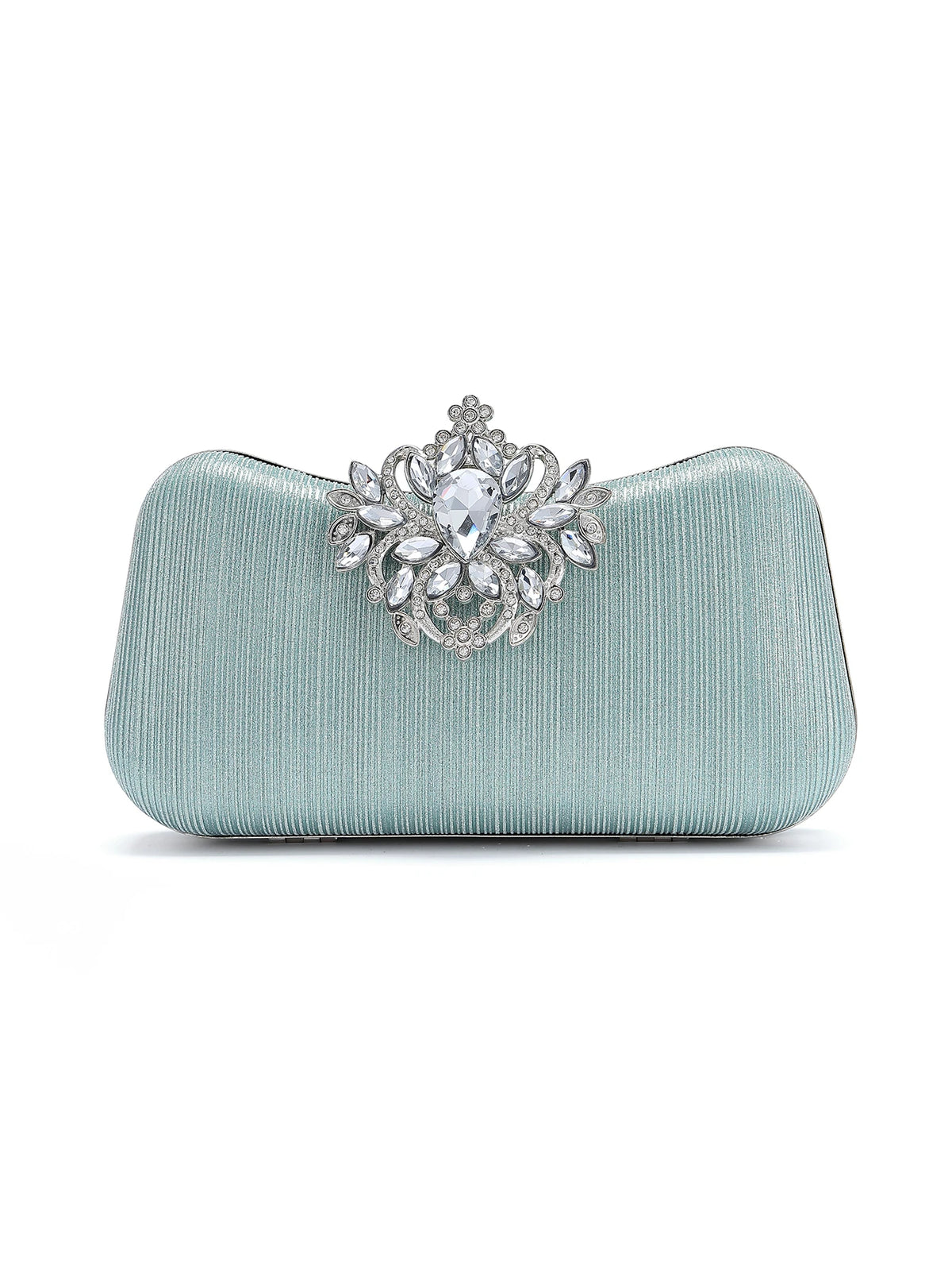 Rylithe 1pc Mint Green Glitter Luxury Crystal Elegant Evening Bag Rhinestone Clutch, Ideal Gift For Women Suitable For Party, Wedding, Banquet