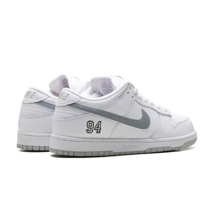 Nike SB Dunk Low "Supreme 94 White Metallic Silver"