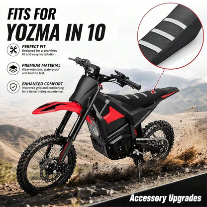 Seat Cover For Yozma IN10,Black Stripe Non-Slip Breathable Waterproof Motorcycle Cushion Cover For Electric Dirt Bike Ebike Yozma In 10