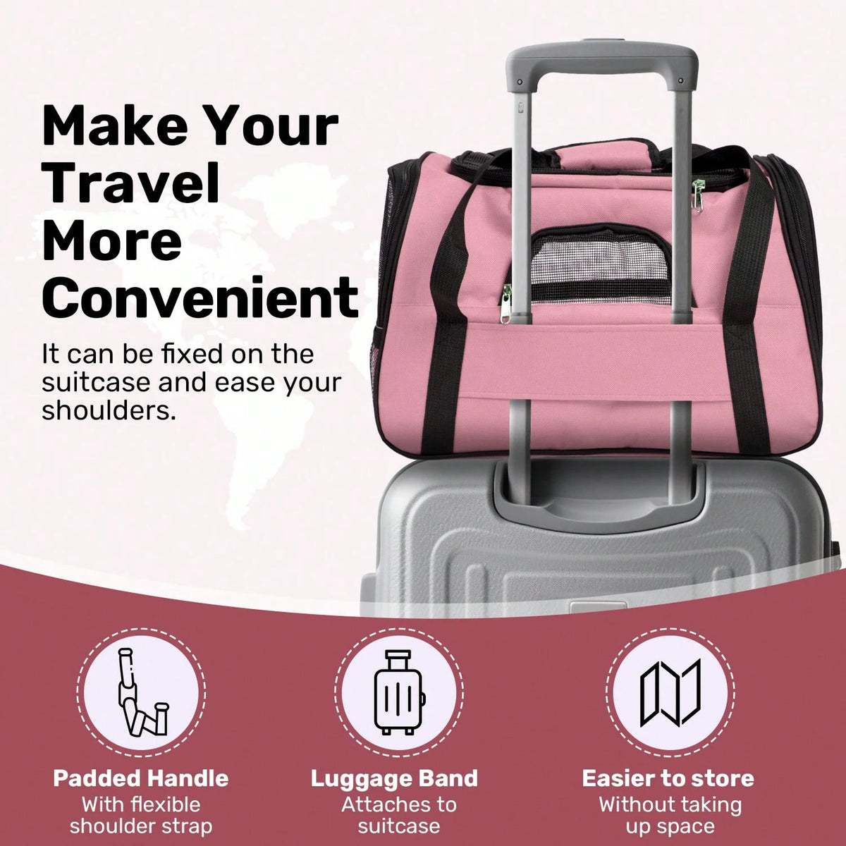 Secure Zipper Anti-Escape Pet Carrier Backpack| Spacious Ventilated Foldable Cat/Dog Travel Bag| Car & Airline Approved Collapsible Cage With Breathable Design