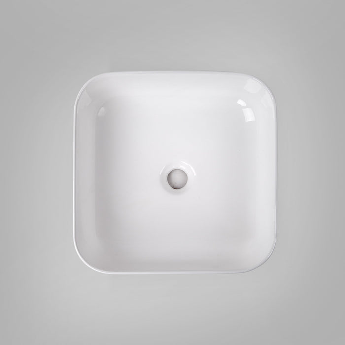 SEINE 38 Above Counter Square Basin Gloss White Basins Arova