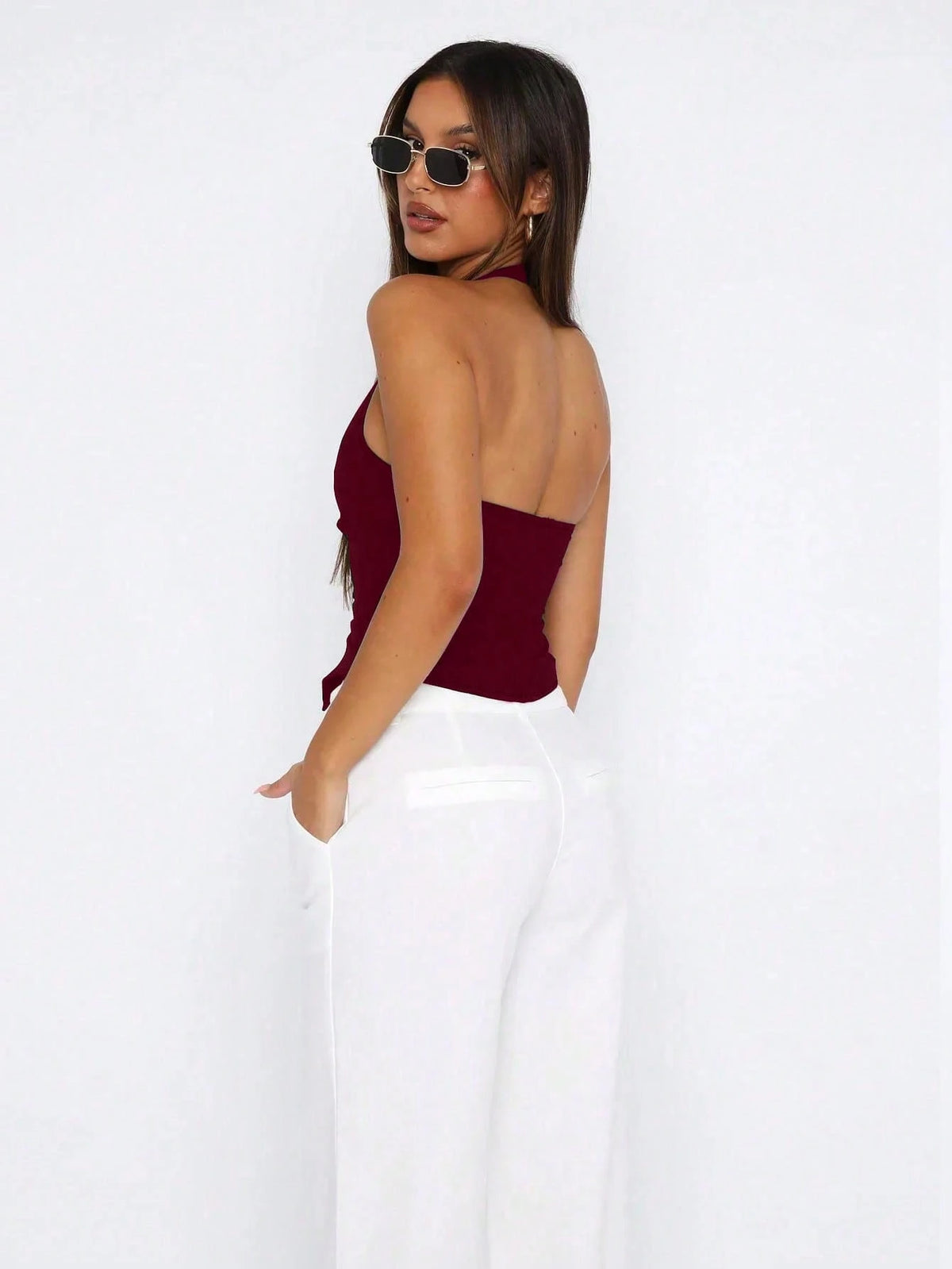 Sexy Fashionable Solid Color Hollow Ring Camisole Vest, New Spring/Summer Outdoor Top For Women Casual