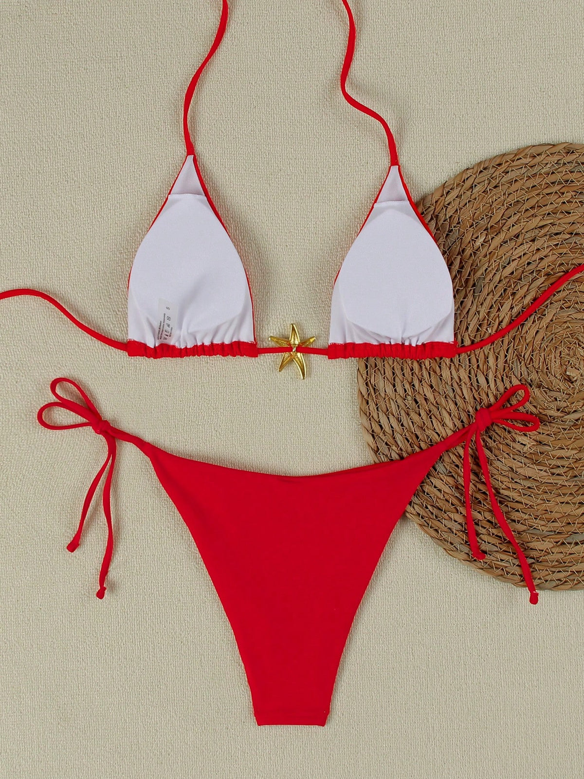 Sexy Starfish Print Bikini Swimsuit For Women, American Style Summer Spring 2026 Beach Holiday Women Vacation Outfits Women Going Out Top