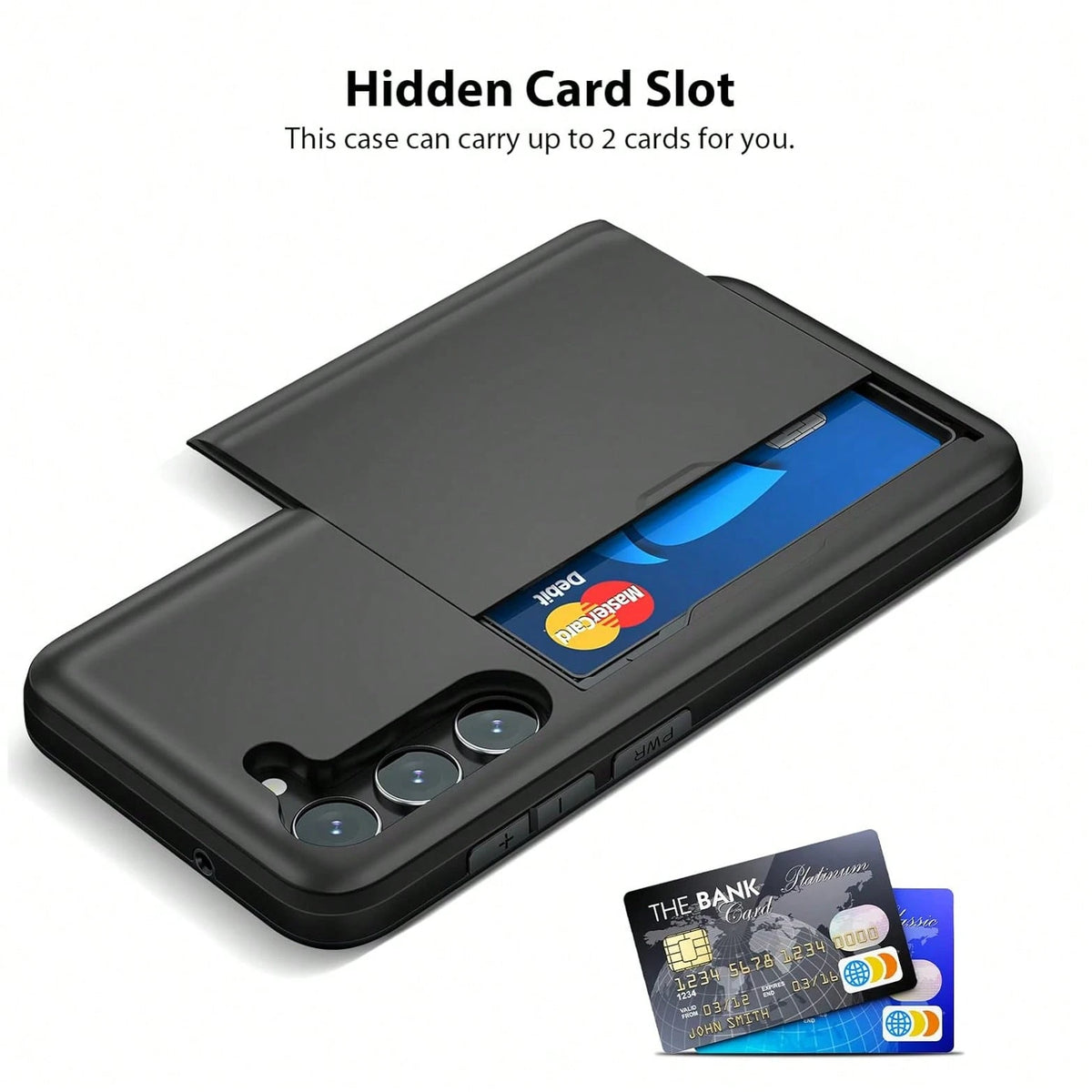 Shockproof 2-In-1 PC Card Holder Phone Case, Compatible With Apple 17 Pro Max 17 Pro 17e 16E 15 14 13 12 11, Galaxy S26 Ultra S25 Ultra A37 A57 A56 A55 A17 S25 FE A14 A15 A16 A26 A36 A35 A25, And P30