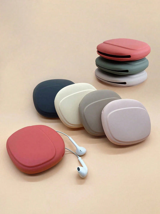 Silicone Earphone Storage Bag, Data Cable Charger Storage Box, Electronic Accessories Travel Storage Bag, Suitable For Chargers, Earbuds, Headsets, SD Memory Cards, Data Cables, Etc., Meeting Your Dai