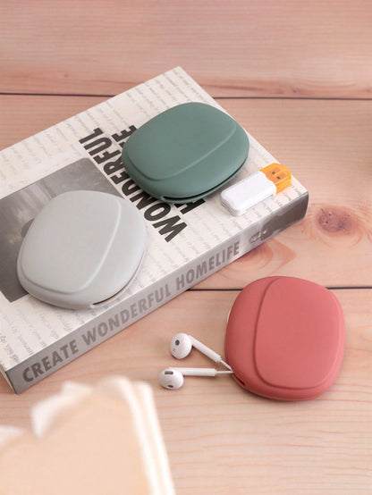 Silicone Earphone Storage Bag, Data Cable Charger Storage Box, Electronic Accessories Travel Storage Bag, Suitable For Chargers, Earbuds, Headsets, SD Memory Cards, Data Cables, Etc., Meeting Your Dai