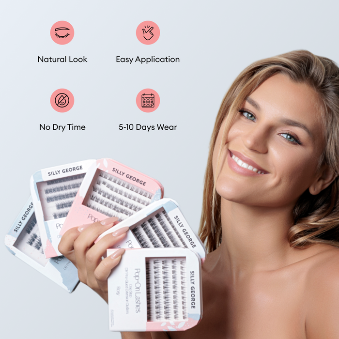 Silly George Pop-On Lashes - Blush Black