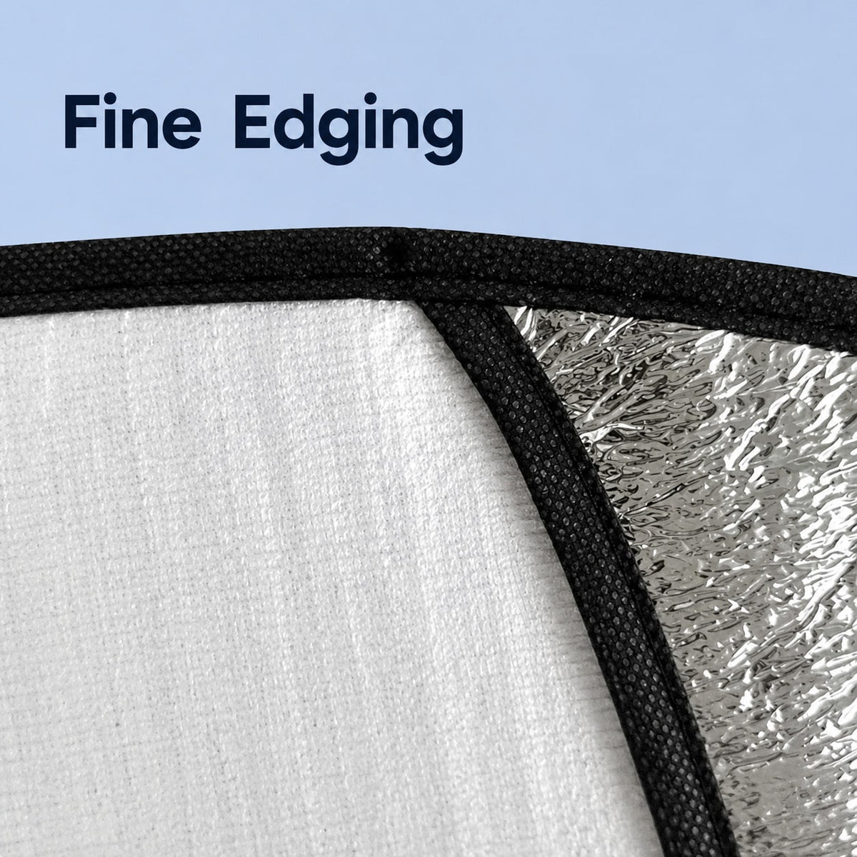 Silver Reflective Heat-Insulating Sun Shade Cover For Car Steering Wheel, Anti-Burn And Anti-UV Protection For Summer, Foldable And Portable Storage, Black Fine Edging, Suitable For Most Sedans And SU