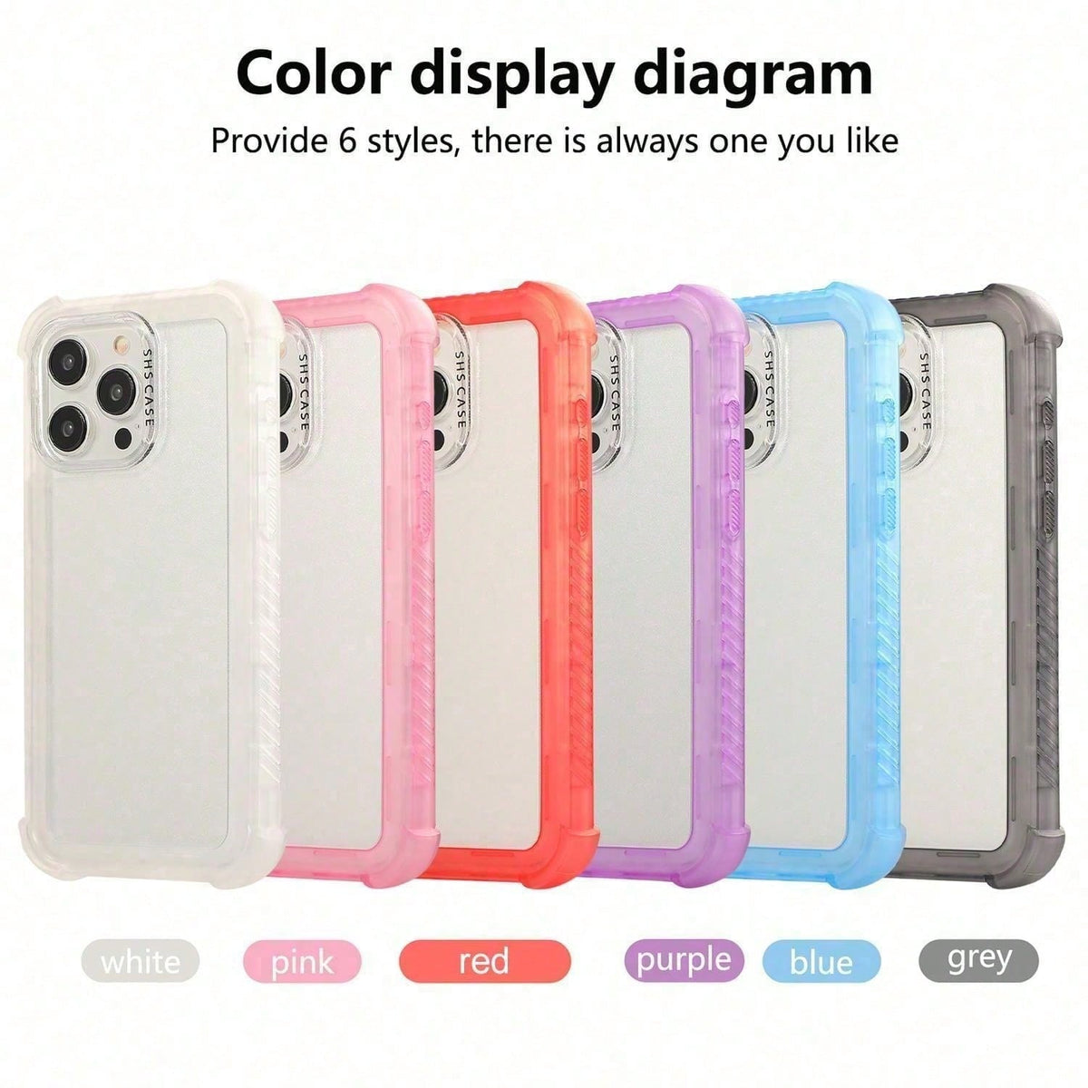 Simple Phone Case Compatible With IPhone 16/17 Pro Max Clear With Pink, Impact Shockproof [Non-Yellowing] [Drop Protection] Anti-Scratch Transparent Back Cover