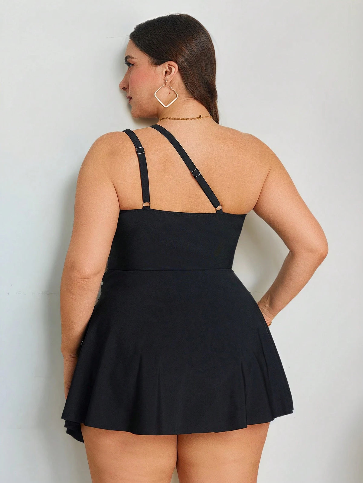 Slaydiva 2026 New Summer Holiday Asymmetric Design Orange Flattering One-Piece Dress, Plus Size Beach Beach Vacation Holiday Party Holiday Vacation Casual