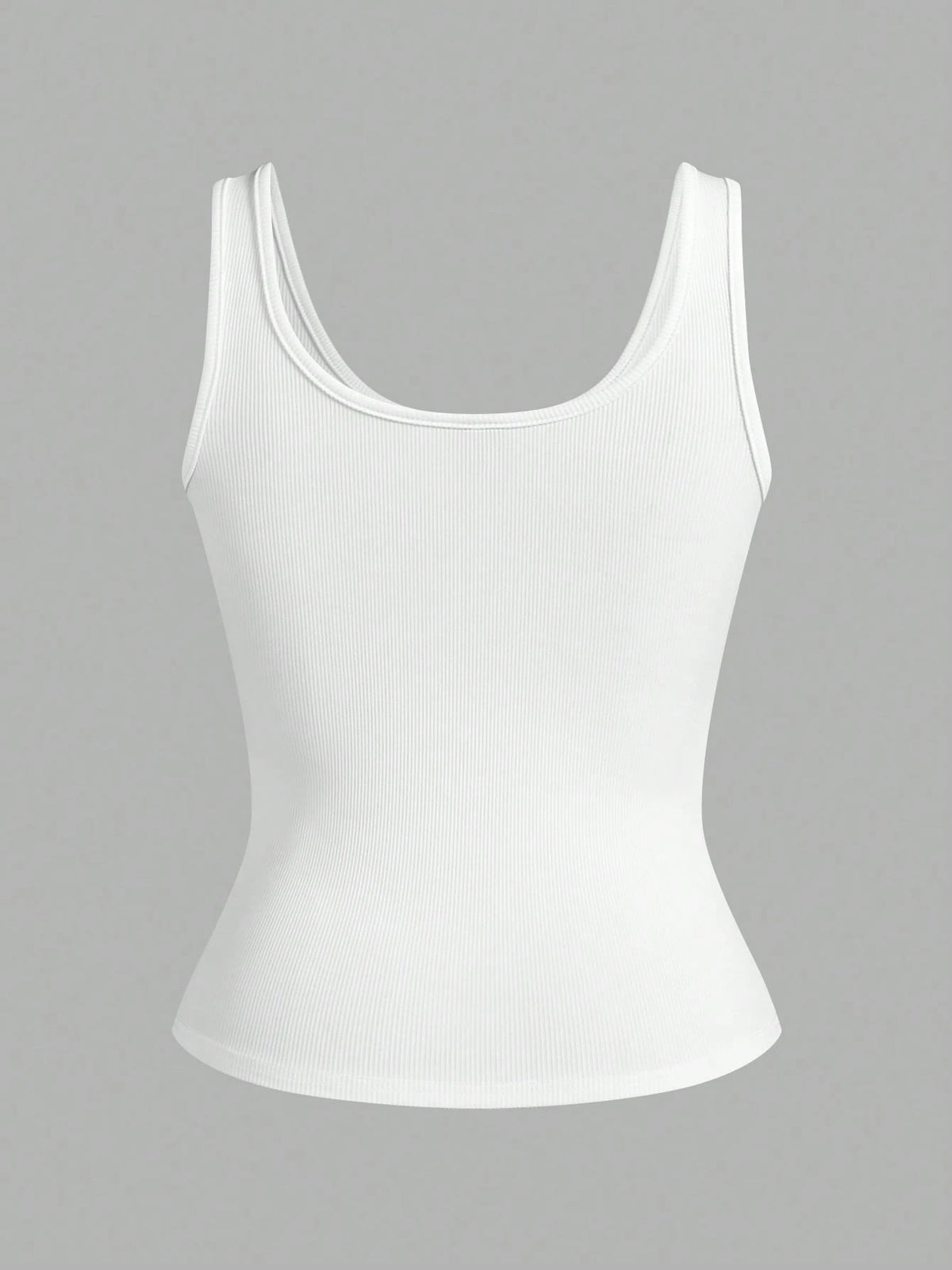 Slaydiva Multiple Sets Of Grey White Casual Basics Crisscross Back Scoop Neck Slim Rib Tank Tops For Women Everyday Summer