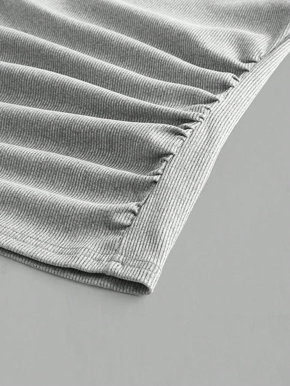 Slaydiva Multiple Sets Of Grey White Casual Basics Crisscross Back Scoop Neck Slim Rib Tank Tops For Women Everyday Summer