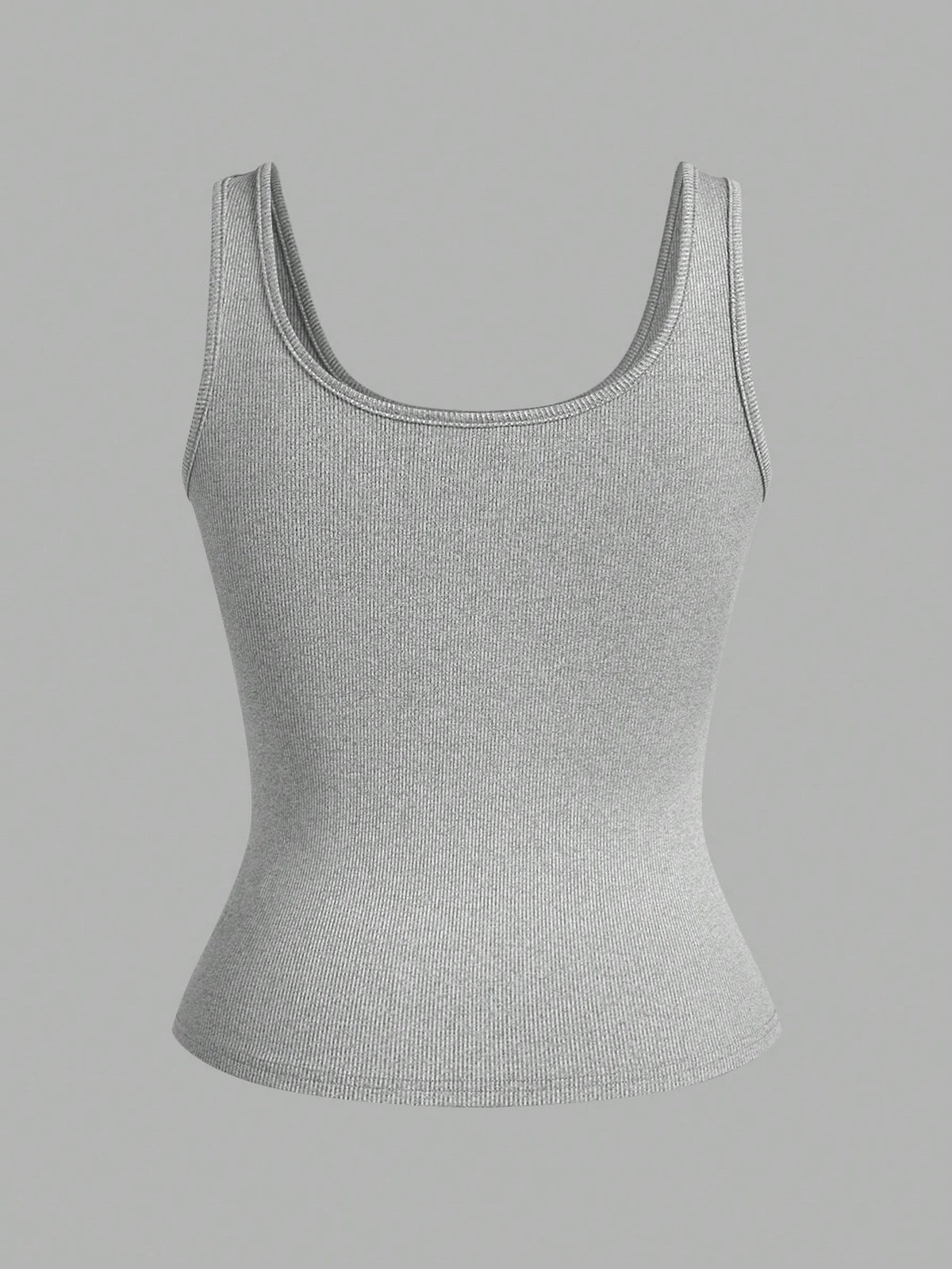 Slaydiva Multiple Sets Of Grey White Casual Basics Crisscross Back Scoop Neck Slim Rib Tank Tops For Women Everyday Summer
