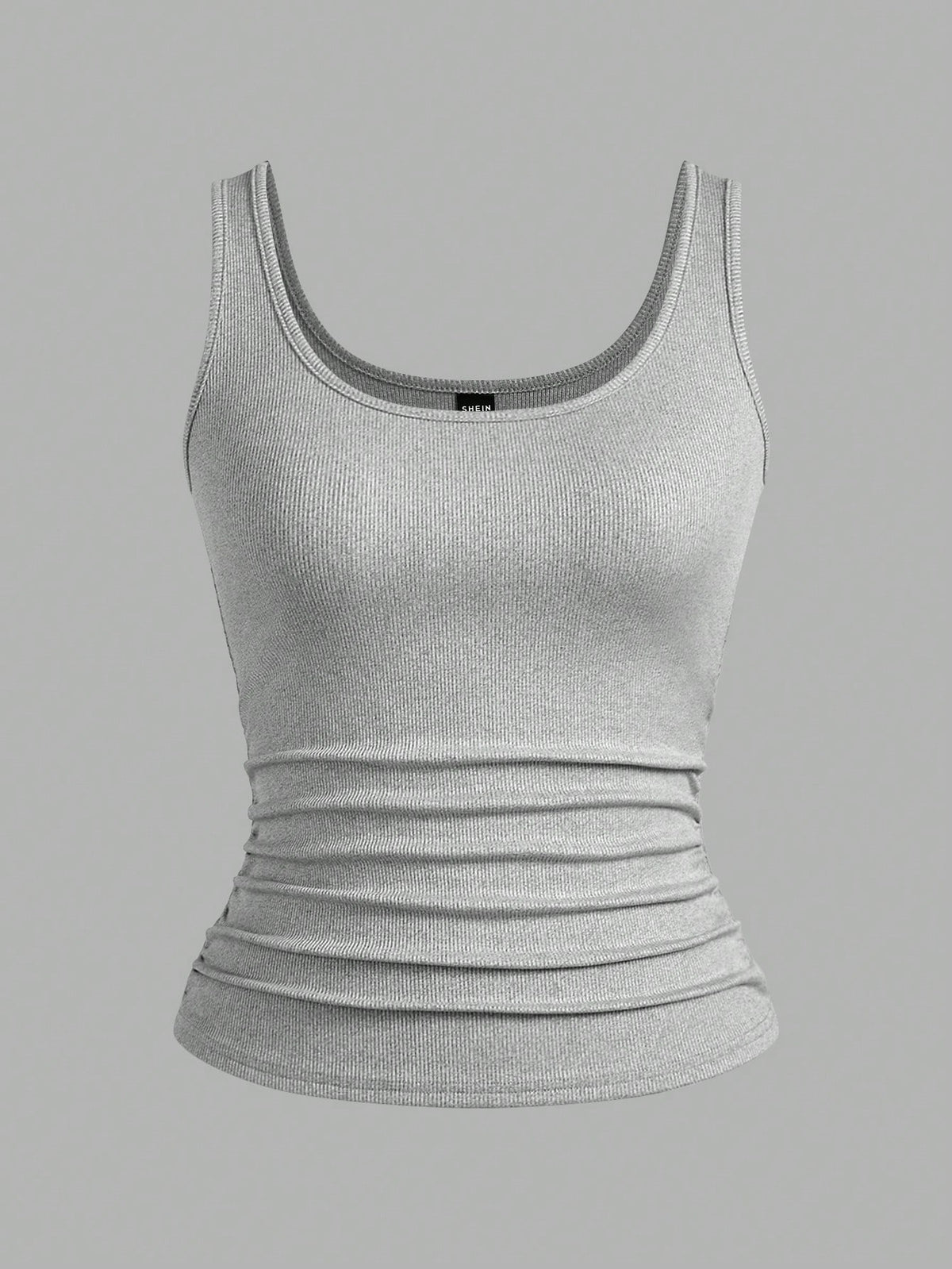 Slaydiva Multiple Sets Of Grey White Casual Basics Crisscross Back Scoop Neck Slim Rib Tank Tops For Women Everyday Summer