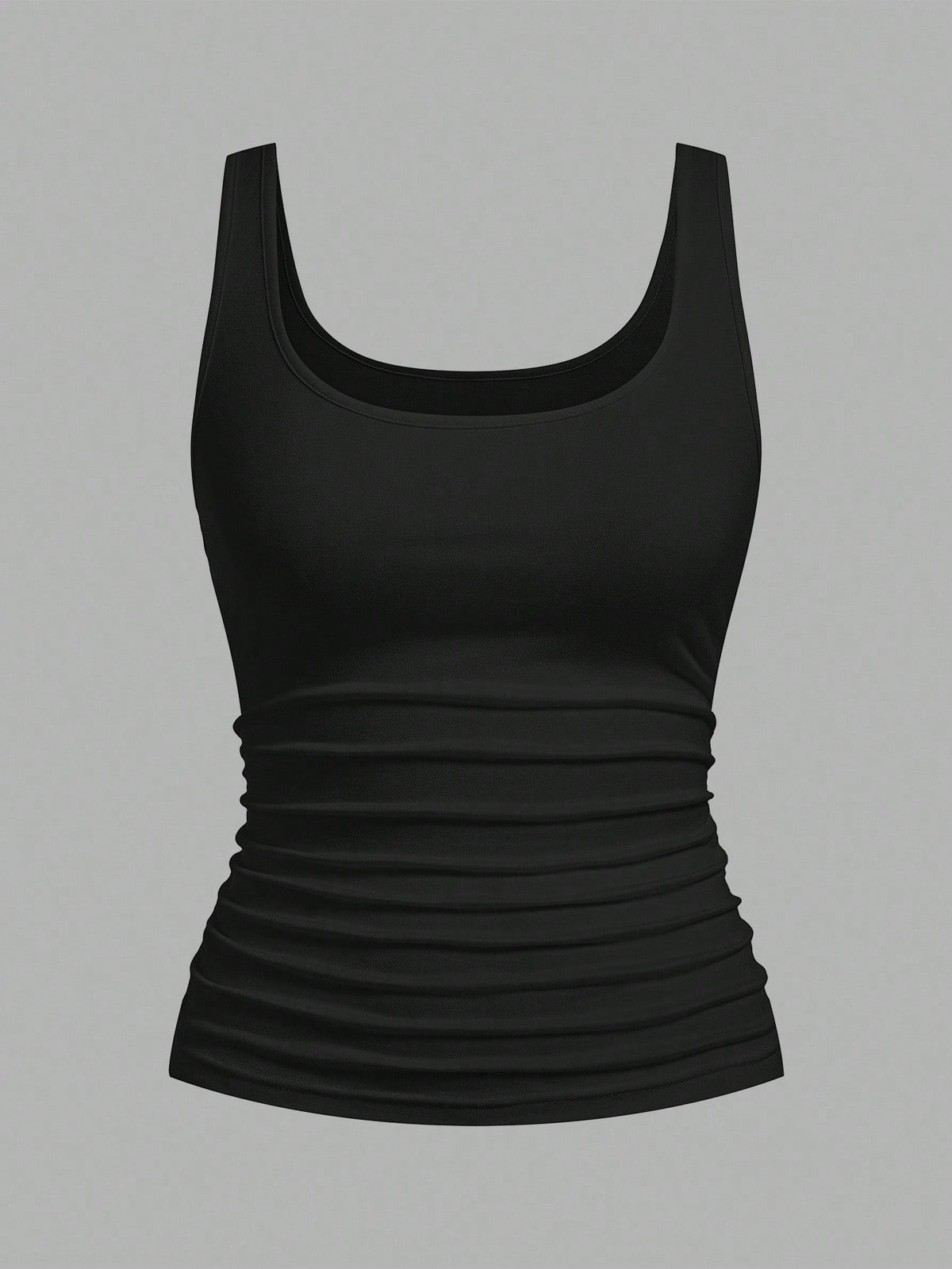 Slaydiva Women's Casual Loose Scoop Neck Non-Shrink Fitted Tank Top Set, Versatile Black,Summer Top