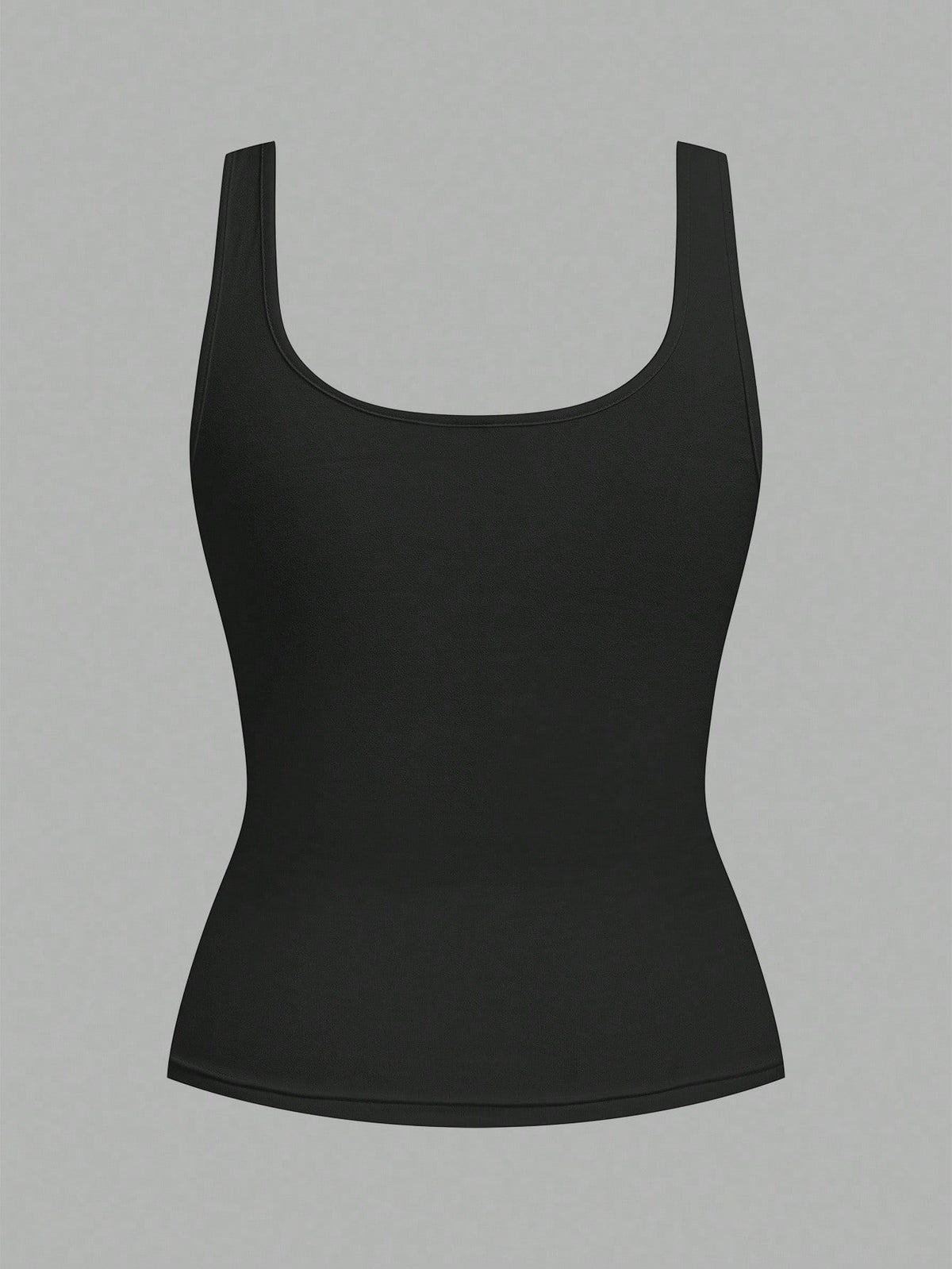 Slaydiva Women's Casual Loose Scoop Neck Non-Shrink Fitted Tank Top Set, Versatile Black,Summer Top