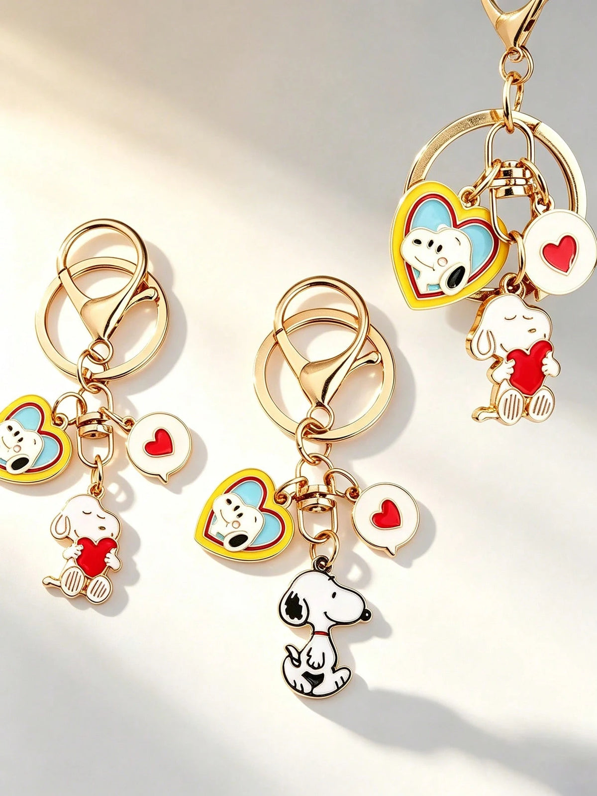 SNOOPY 12/8/4/2/1pcs Cute Cartoon Snoopy Alloy Keychain, Student Couple Gift, Bag Charm, Key Ring, Backpack Pendant