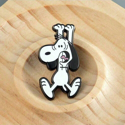 SNOOPY 1pc Cartoon Badges Featuring 's Surprised Expression, Metal Brooch, Anime Children's Gift, Pin, Accessory, And Bag Pendant