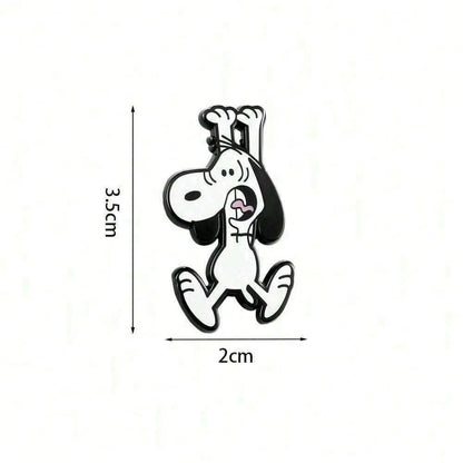 SNOOPY 1pc Cartoon Badges Featuring 's Surprised Expression, Metal Brooch, Anime Children's Gift, Pin, Accessory, And Bag Pendant