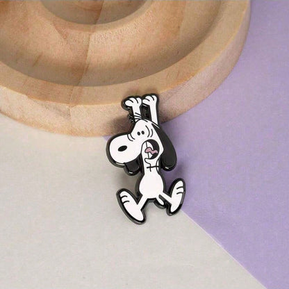 SNOOPY 1pc Cartoon Badges Featuring 's Surprised Expression, Metal Brooch, Anime Children's Gift, Pin, Accessory, And Bag Pendant