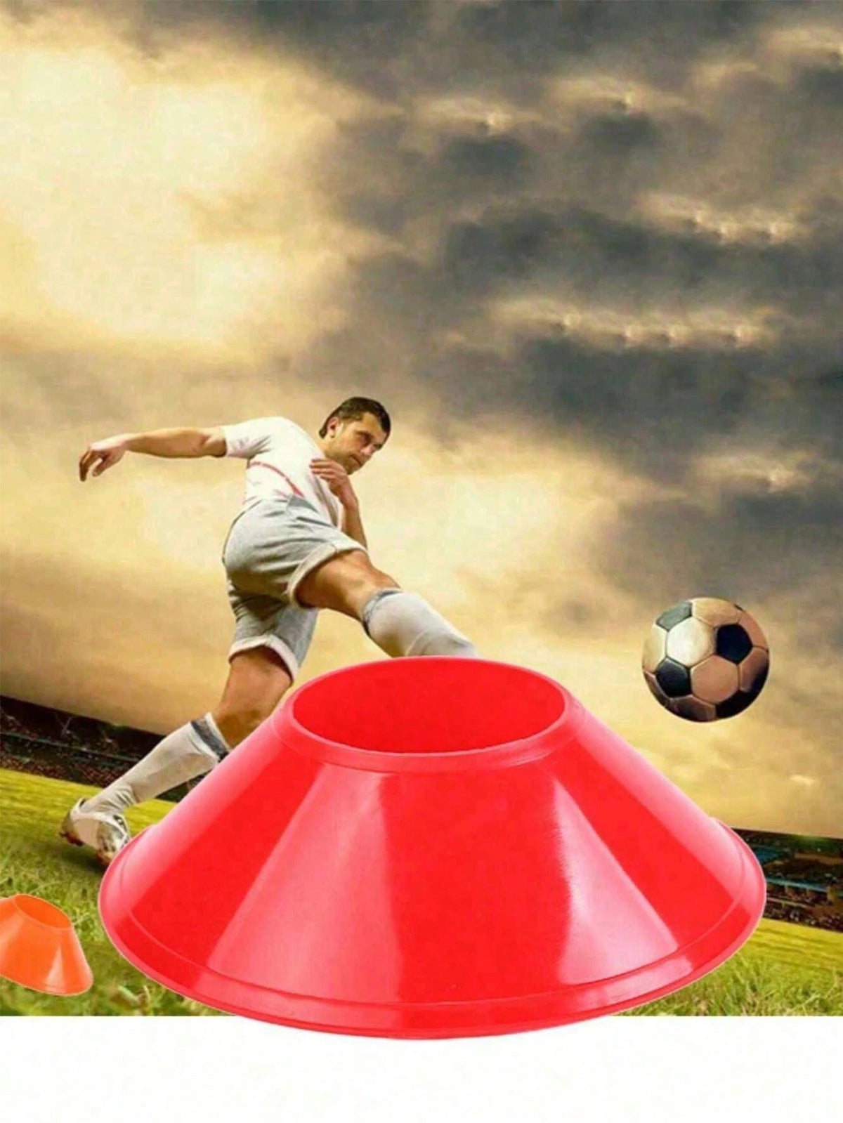 Soccer Training Marker Discs Set, RANDOM COLORS (Color Received At Random), Available In 50/30/10‑Piece Options, With Black Storage Mesh Bag, Round Flat Field Markers For Football,Soccer,Basketball,Sp