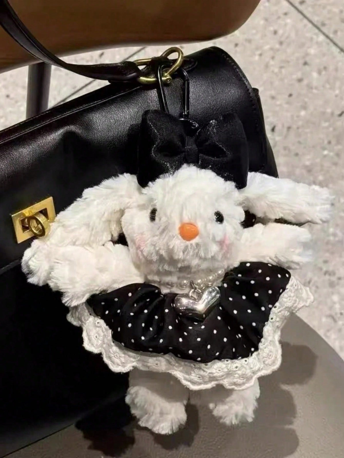 Soft Girl Style Accessories Plush Rabbit Pendant, Floral Dress Drooping Ear Rabbit Keychain, Sweet Girl Style Backpack Charm, Gift For Best Friend, Valentine's Day Gift, Bag Accessories Bag Charm Acce