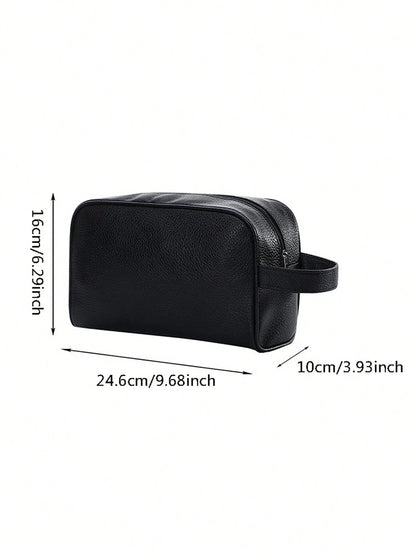 Soft PU Zipper Travel Men Toiletry Bag,Holiday Gift,Retro Wallet,Multifunctional Outdoor Portable Fashion Casual Student Hiking Clutch Bag,Men's Gift