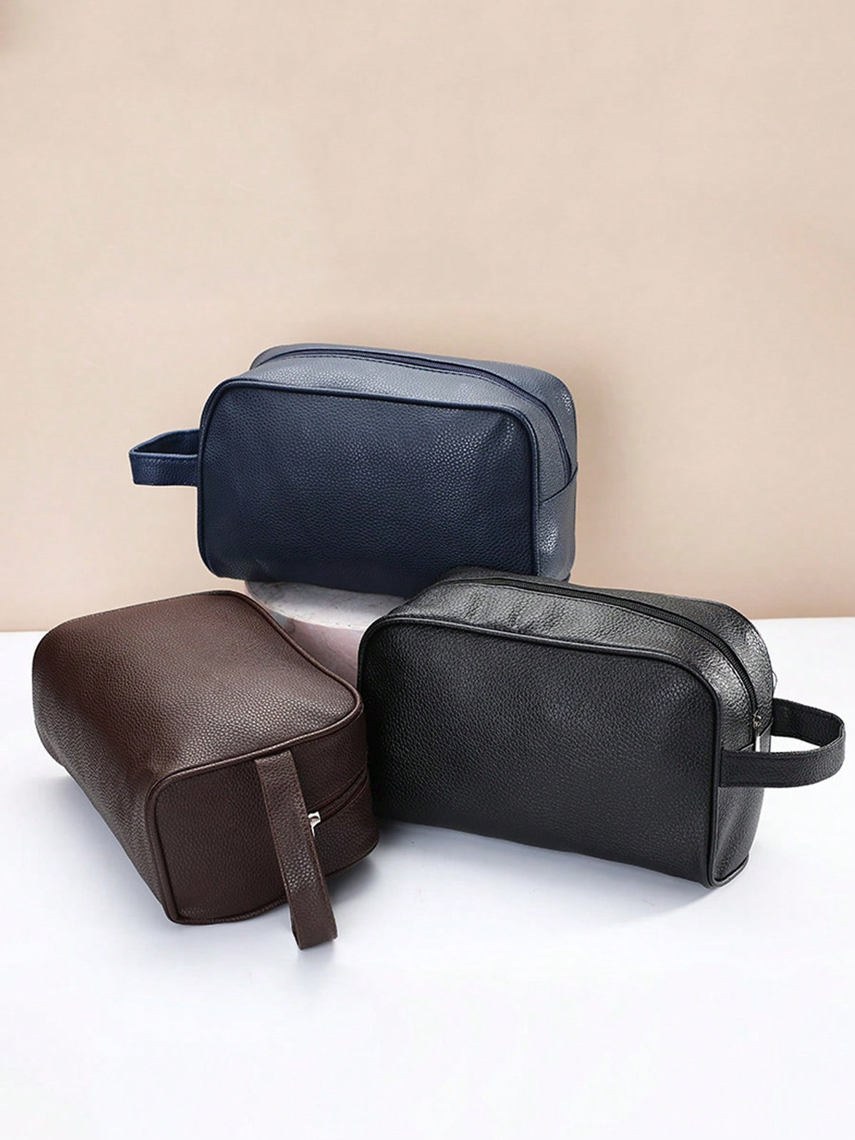 Soft PU Zipper Travel Men Toiletry Bag,Holiday Gift,Retro Wallet,Multifunctional Outdoor Portable Fashion Casual Student Hiking Clutch Bag,Men's Gift