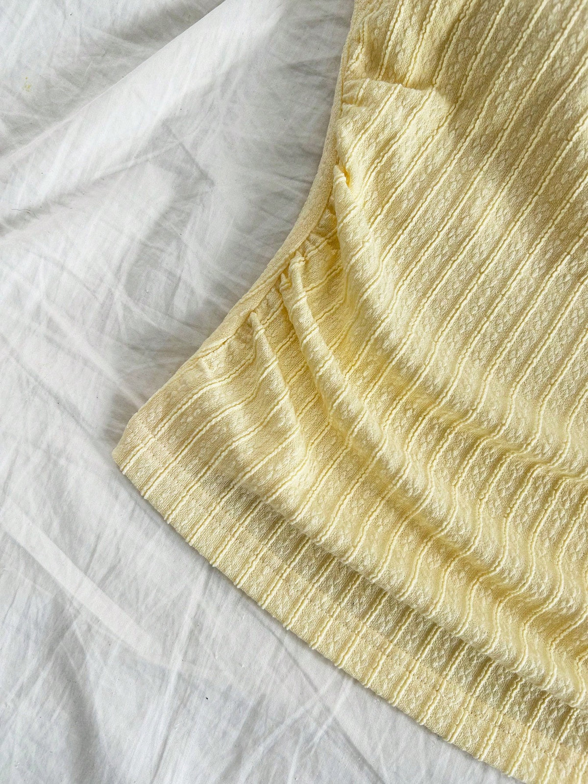 Soleia Women's Pale Yellow Summer Elegant Beach Vacation Holiday Holiday Resort Knit Ribbed Form-Fitting Ruched Halter Neck Tank Top,Party No Chest Padding