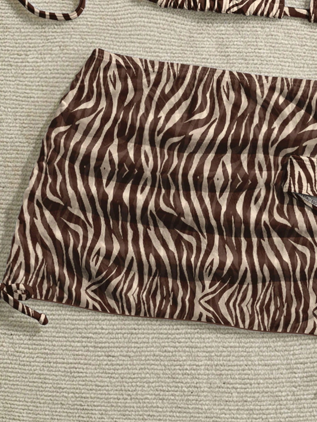 Soleia Women'S Retro Sexy Animal Print Zebra Pattern Swimwear Set, Suitable For Beach Vacation, Bikini Bathing Suits For Women Swimwears For Woman