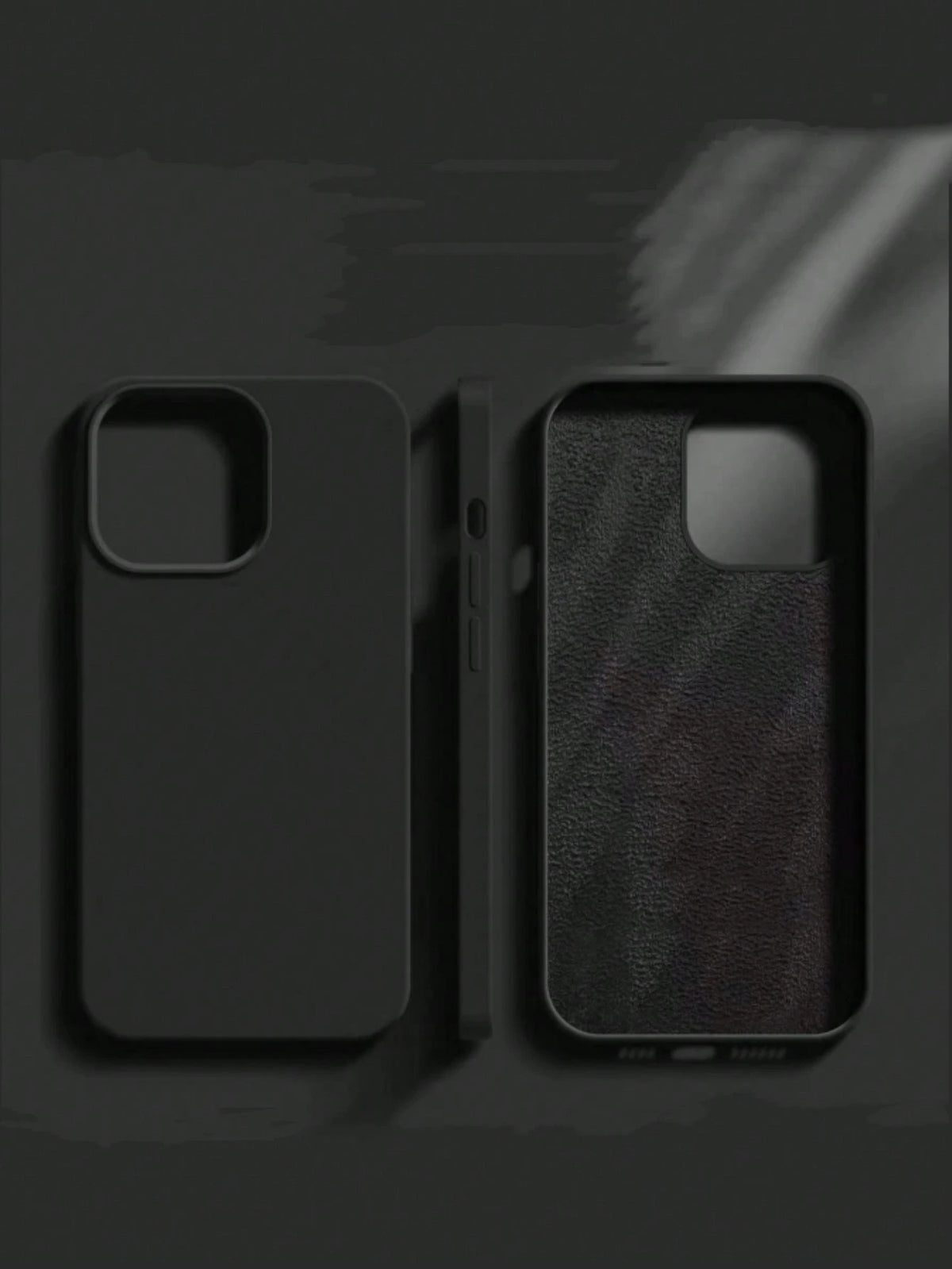 Solid Color Silicone Luxury Black Shockproof Solid Black Luxury Liquid Silicone 1pc Luxury Liquid Silicone Shockproof Phone Premium Case Compatible With IPhone 16, 14, 13, 12, 11, 15 Pro Max, Also Com