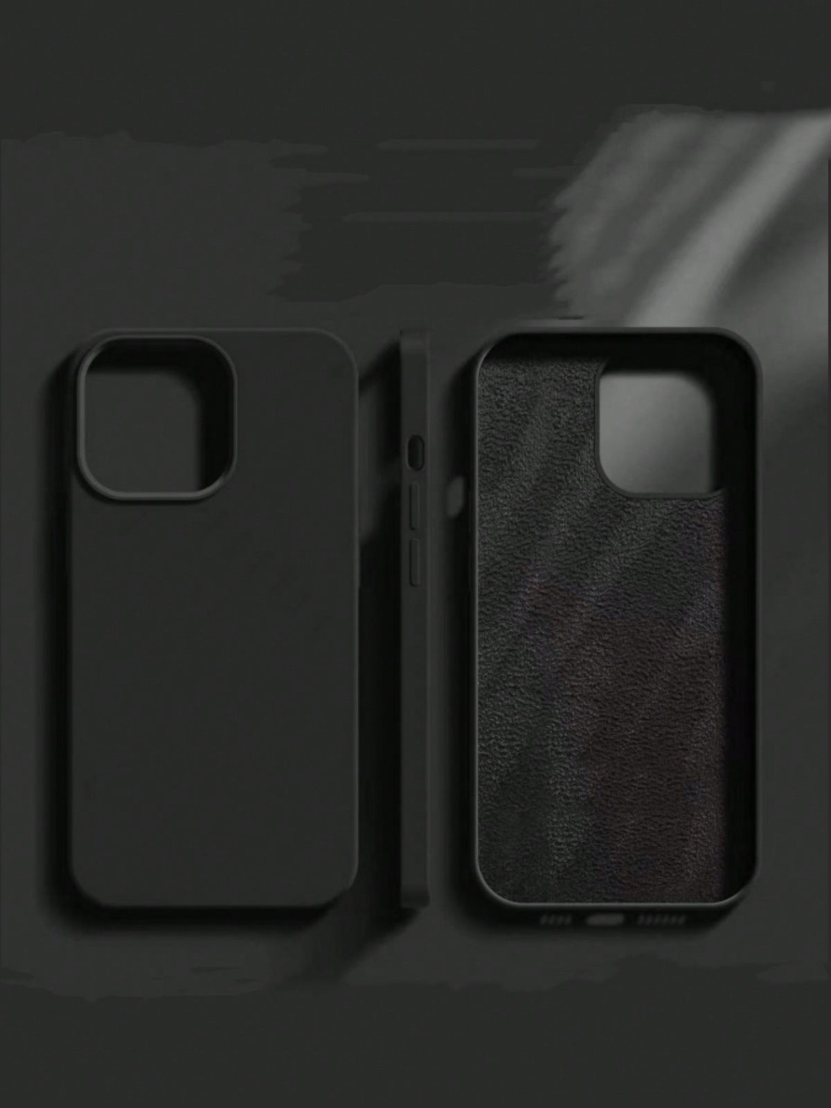 Solid Color Silicone Luxury Black Shockproof Solid Black Luxury Liquid Silicone 1pc Luxury Liquid Silicone Shockproof Phone Premium Case Compatible With IPhone 16, 14, 13, 12, 11, 15 Pro Max, Also Com