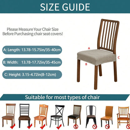 Solid Jacquard Stretch Dining Chair Covers With Elastic Straps| Universal Fit Decorative Seat Protector| Chair Covers Forros Para Sillas Cojines Para Sillas