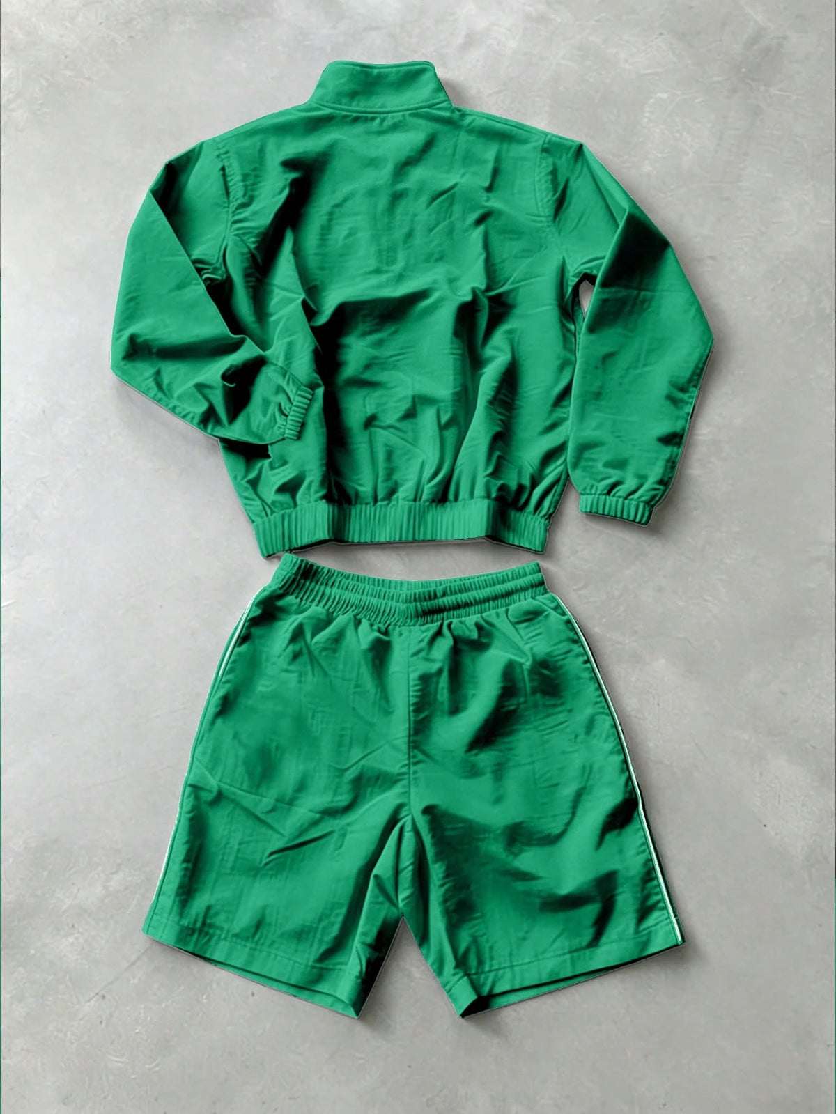 Sport MetroGents Men's Zip-Up Long Sleeve Jacket And Drawstring Waist Shorts Sports Set