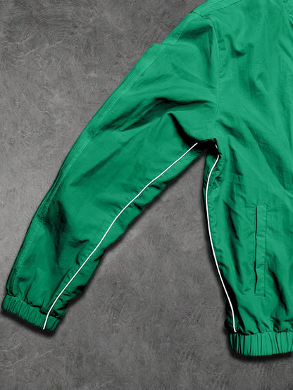 Sport MetroGents Men's Zip-Up Long Sleeve Jacket And Drawstring Waist Shorts Sports Set