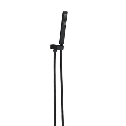 Square Shower on Bracket Matte Black YSW309-MB Showers Nero