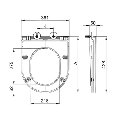 Soft Close UF Toilet Seat with Quick Release Design Short projection Accessories Arova