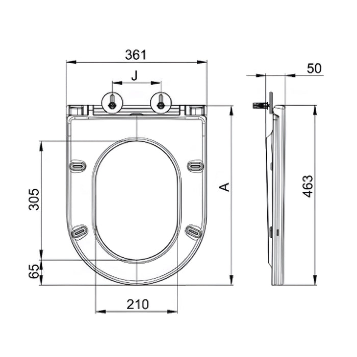 ST05 Soft Close UF Toilet Seat with Quick Release Design Accessories Arova