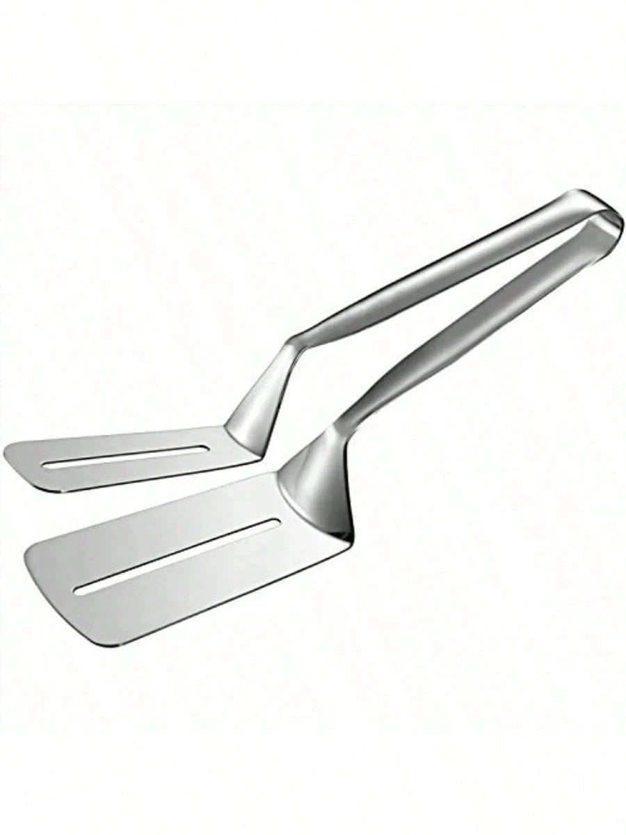 Stainless Steel Double Spatula Tong, Multipurpose Kitchen Food Clip For Steak,Fried Fish,Pancake,Burger,Heat Resistant Grill Turner Clamp,Space Saving Home Cooking Gadget Gift