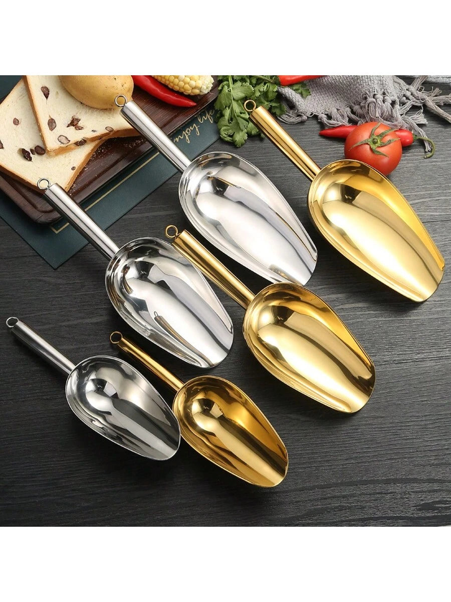 Stainless Steel Ice Shovel, Flat Ice Scoop, Bar Tool, Supermarket Shovel For Sugar/Candy/Tea Leaves, Gift For Father