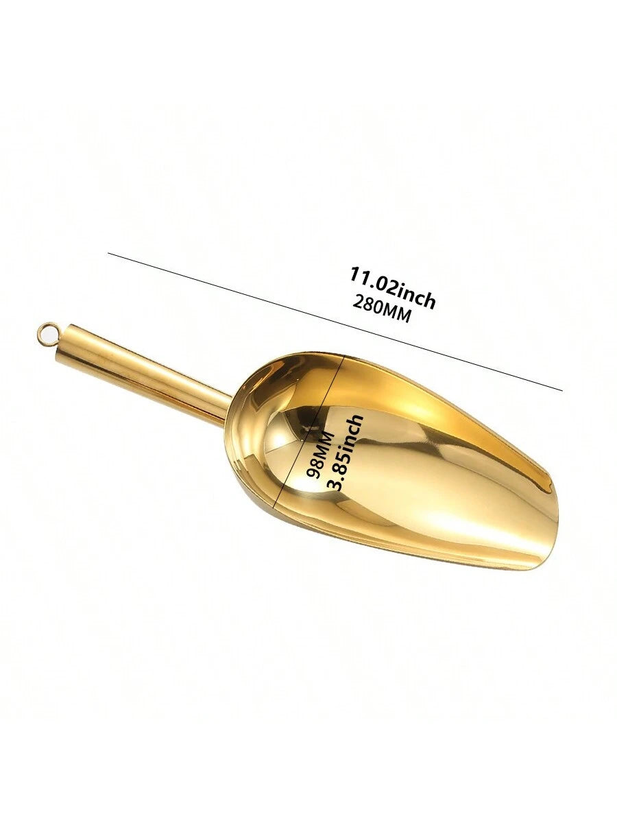 Stainless Steel Ice Shovel, Flat Ice Scoop, Bar Tool, Supermarket Shovel For Sugar/Candy/Tea Leaves, Gift For Father