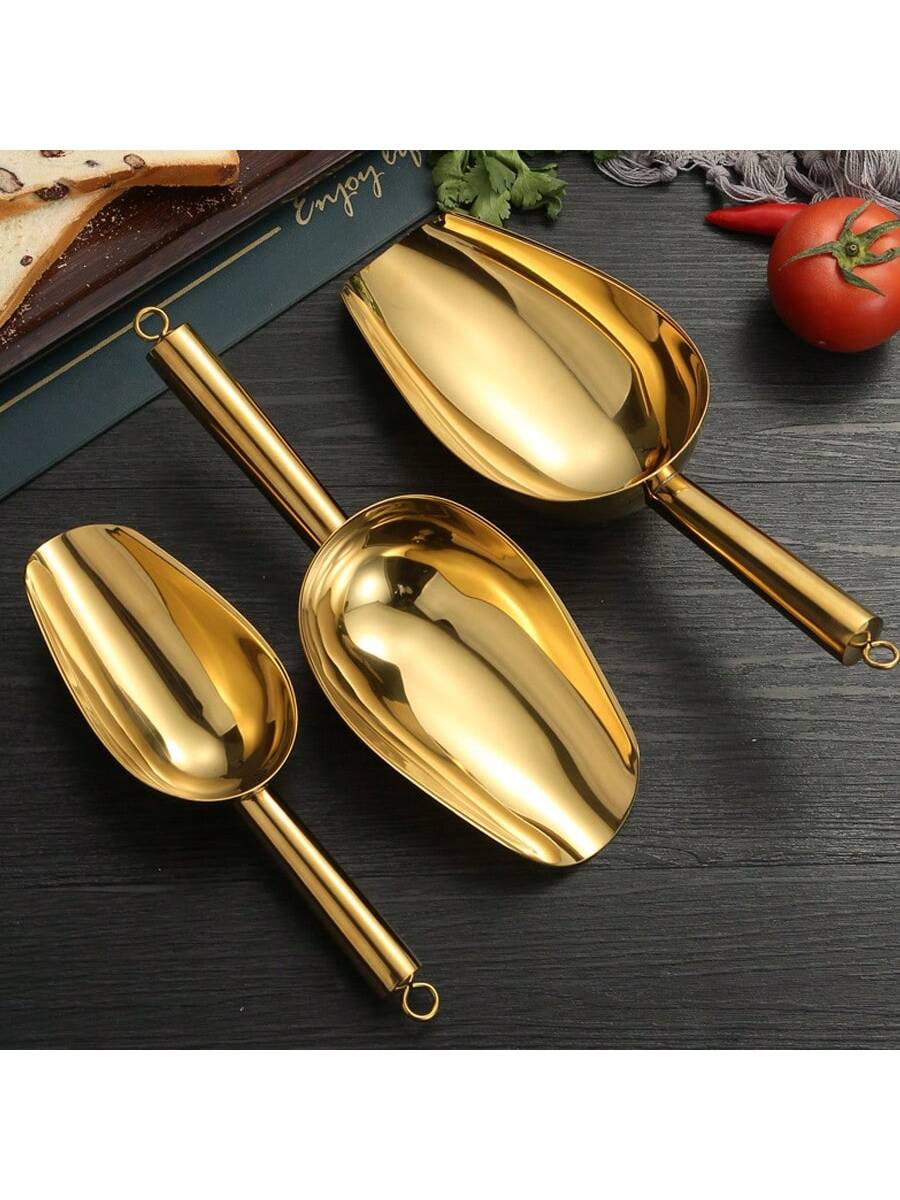 Stainless Steel Ice Shovel, Flat Ice Scoop, Bar Tool, Supermarket Shovel For Sugar/Candy/Tea Leaves, Gift For Father